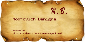 Modrovich Benigna névjegykártya